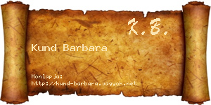 Kund Barbara névjegykártya